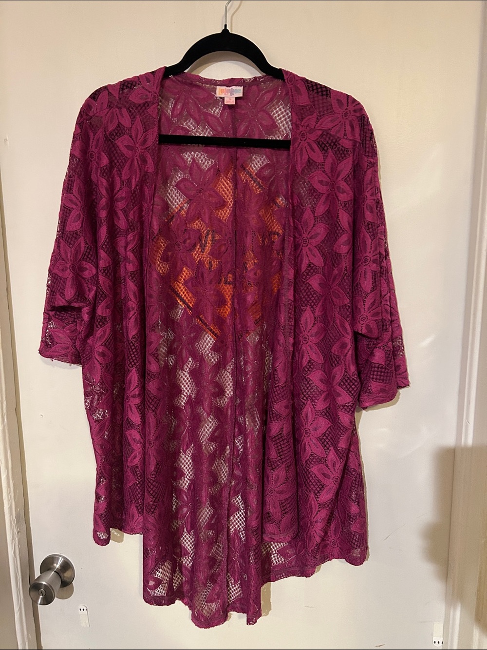 LuLaRoe Girls' Fuchsia Lace Overlay